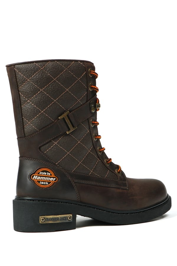 Genuine Leather Coffee Outdoor Female Boots
