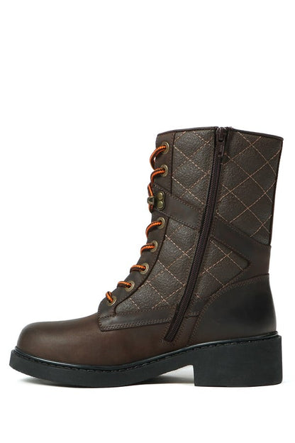 Genuine Leather Coffee Outdoor Female Boots