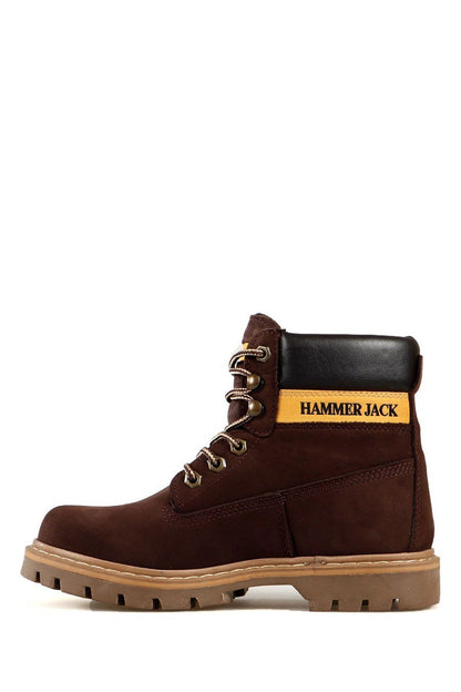 Genuine Leather Coffee Stick Men's Boots