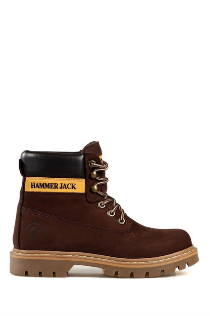 Genuine Leather Coffee Stick Men's Boots