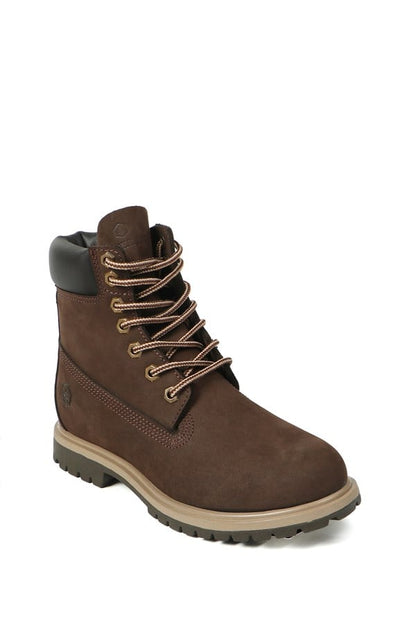 Real Leather Brown Women's Boots
