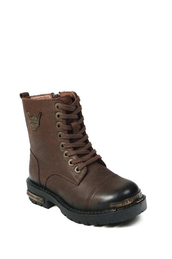 Genuine Leather Coffee  Children's Boots