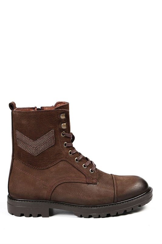 Genuine Leather Coffee Boots For Men