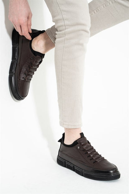 Leather Coffee Men's Shoes