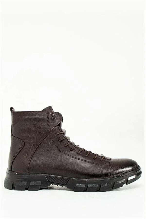 Genuine Leather Coffee Outdoor Men's Boots