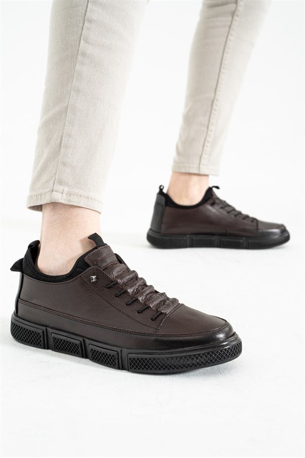 Leather Coffee Men's Shoes