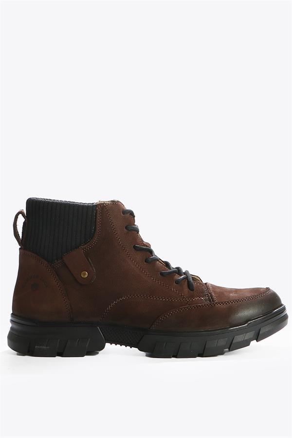 Genuine Leather Coffee Outdoor Men's Boots