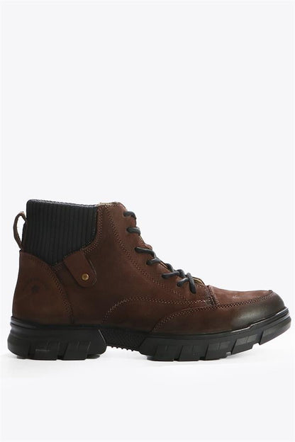 Genuine Leather Coffee Outdoor Men's Boots