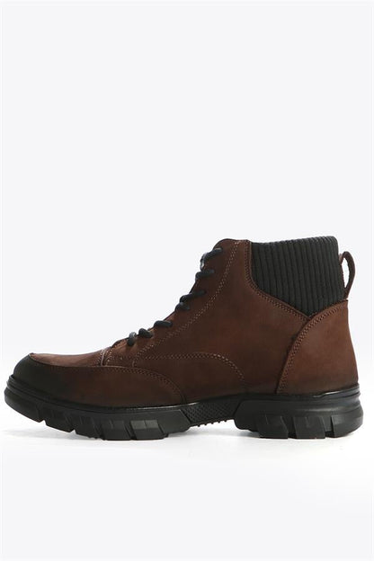Genuine Leather Coffee Outdoor Men's Boots