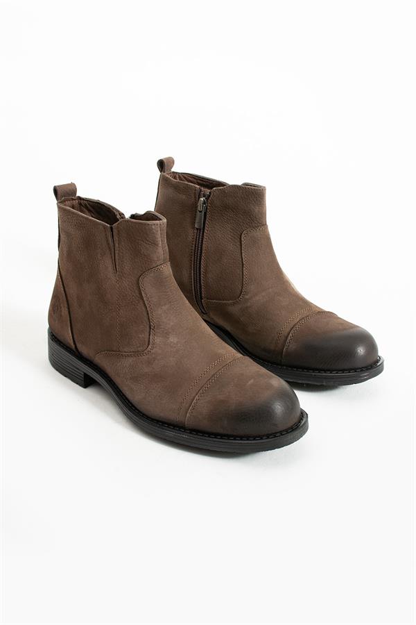 Casas Genuine Leather Brown Men's Boots