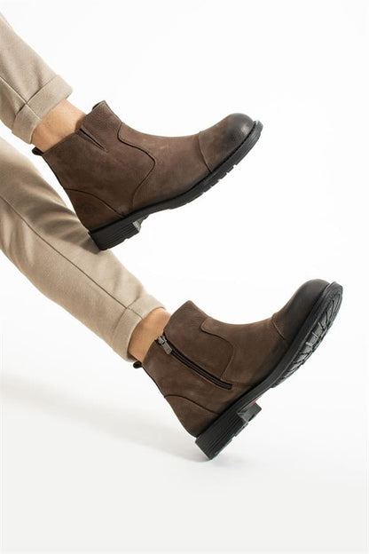 Casas Genuine Leather Brown Men's Boots
