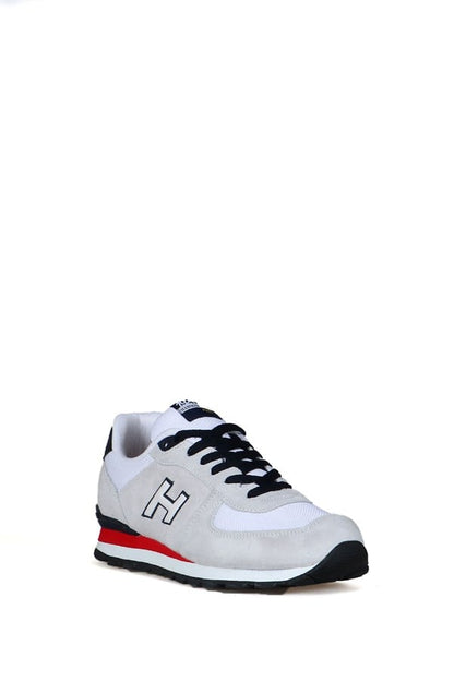 Peruvian True Leather Dirty White And Red Men's Sports Shoes
