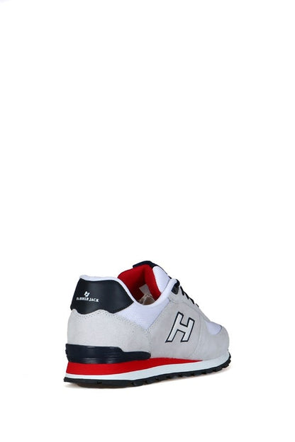 Peruvian True Leather Dirty White And Red Men's Sports Shoes