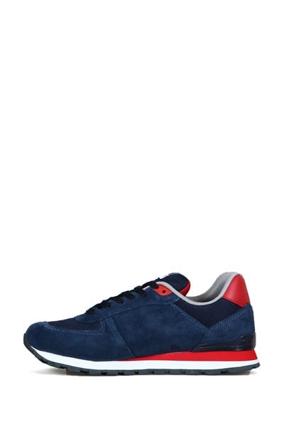 Peruvian True Leather Dark Indigo Red Men's Sports Shoes