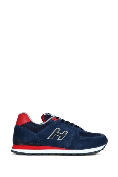 Peruvian True Leather Dark Indigo Red Men's Sports Shoes