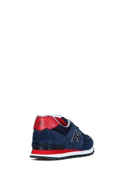 Peruvian True Leather Dark Indigo Red Men's Sports Shoes