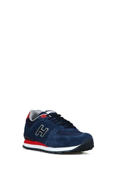 Peruvian True Leather Dark Indigo Red Men's Sports Shoes