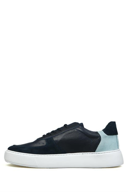 Real Leather Navy Men's Shoes