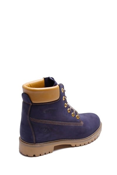 Genuine Leather Navy Men's Boots