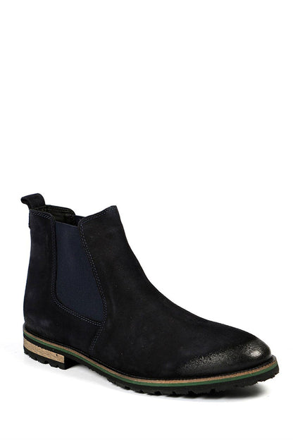 Genuine Leather Navy Suet Outdoor Men's Boots