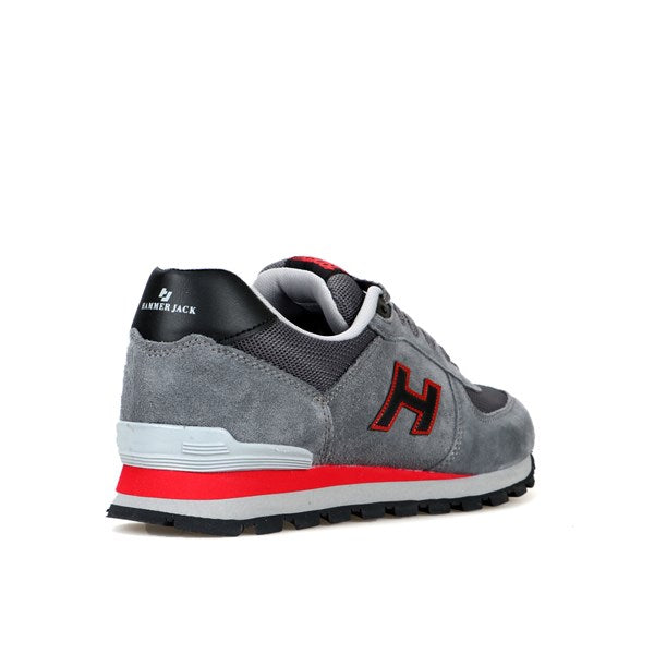 Peru Real Leather Meet Grey Red Lace Men's Athletic Shoes