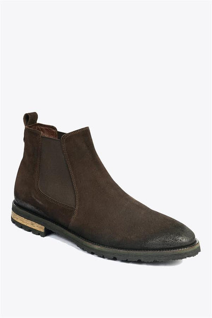 Genuine Leather Coffee Suet Outdoor Men's Boots