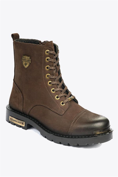 Genuine Leather Coffee  Men's Boots