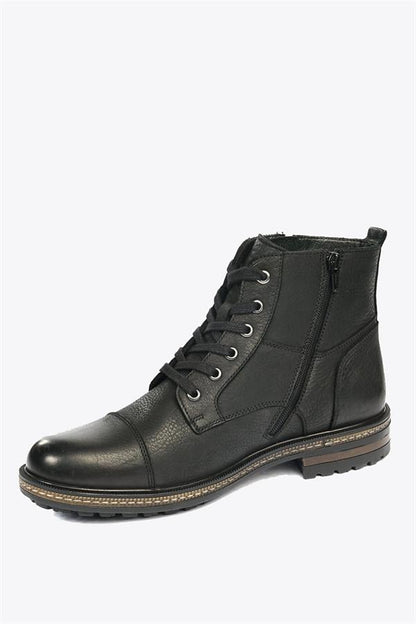Genuine Leather Black Washing Stick Outdoor Men's Boot
