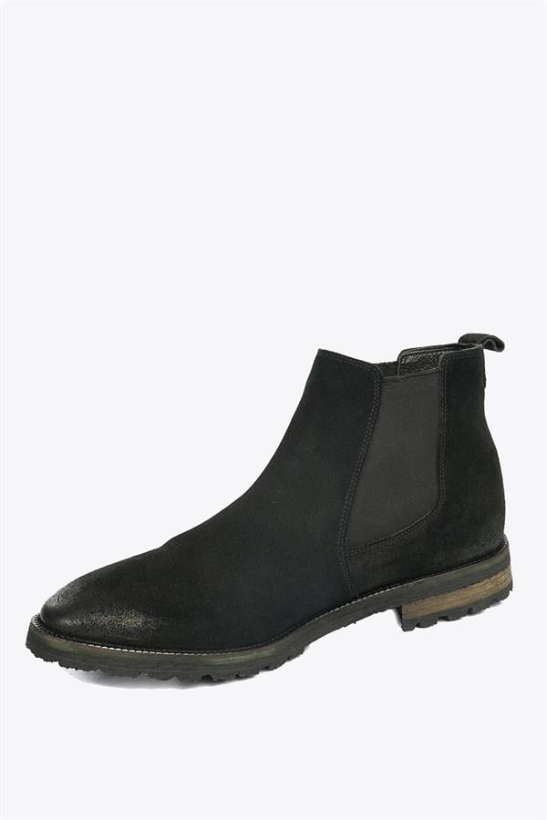 Real Leather Black Suede Outdoor Men's Boots