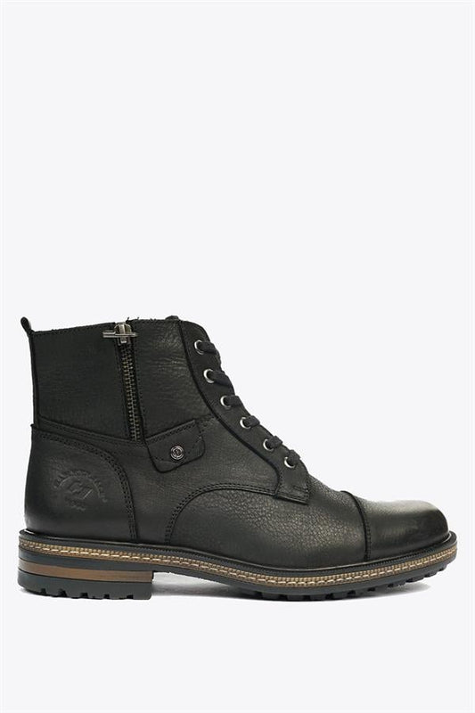 Genuine Leather Black Washing Stick Outdoor Men's Boot