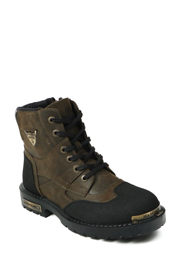 Genuine Leather Olive Men's Boots