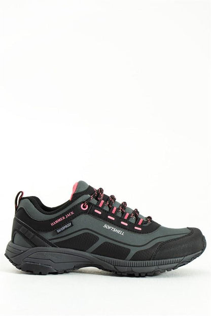 Waterproof Dark Grey And Pink Outdoor Unisex Shoes