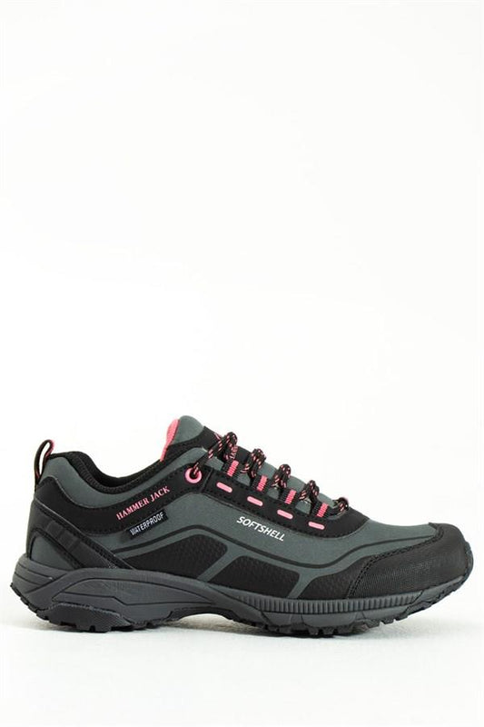 Waterproof Dark Grey And Pink Outdoor Unisex Shoes