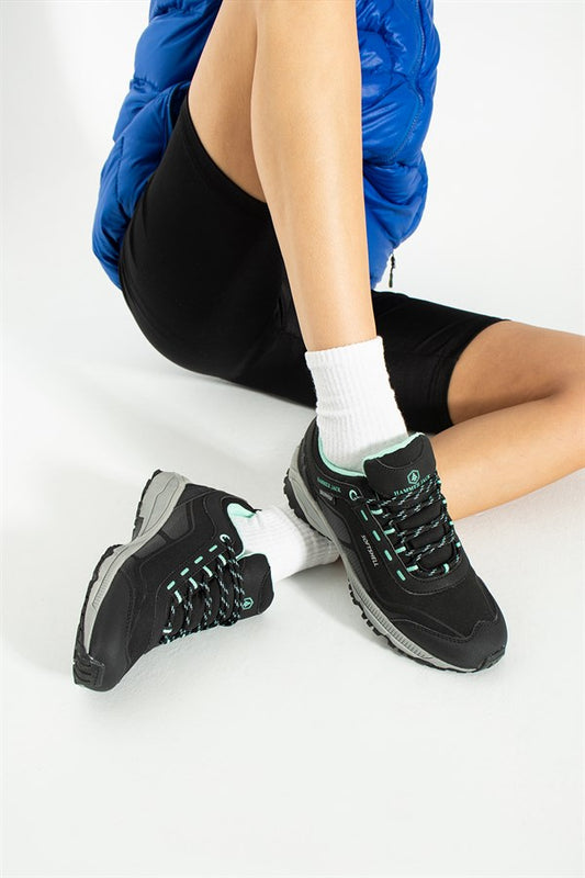 Berto Is A Waterproof Black Turquoise Outdoor Unisex Shoes