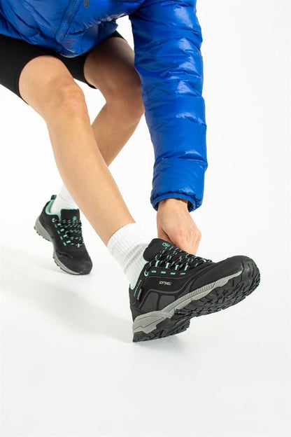 Berto Is A Waterproof Black Turquoise Outdoor Unisex Shoes