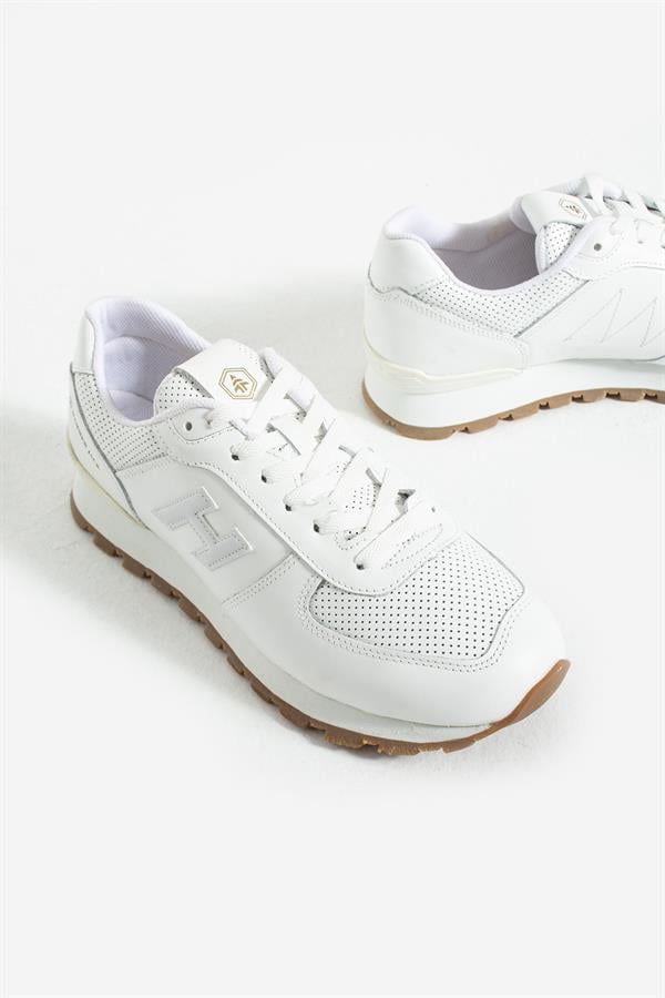 Peruvian True Leather White Pancake Men's Sports Shoes