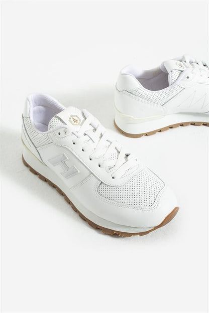 Peruvian True Leather White Pancake Men's Sports Shoes