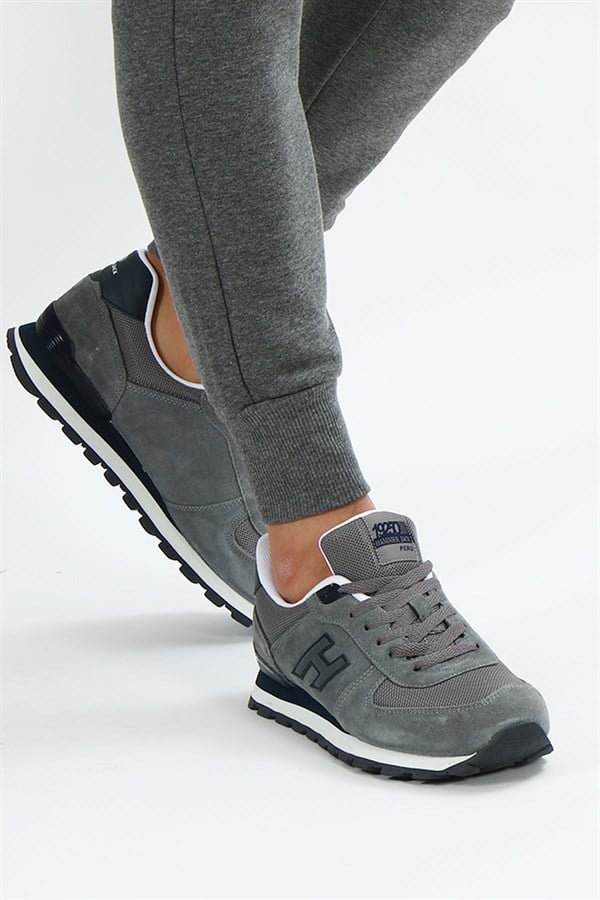 Peruvian Genuine Leather Grey Men's Sports Shoes