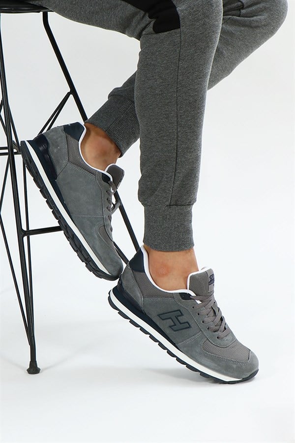 Peruvian Genuine Leather Grey Men's Sports Shoes