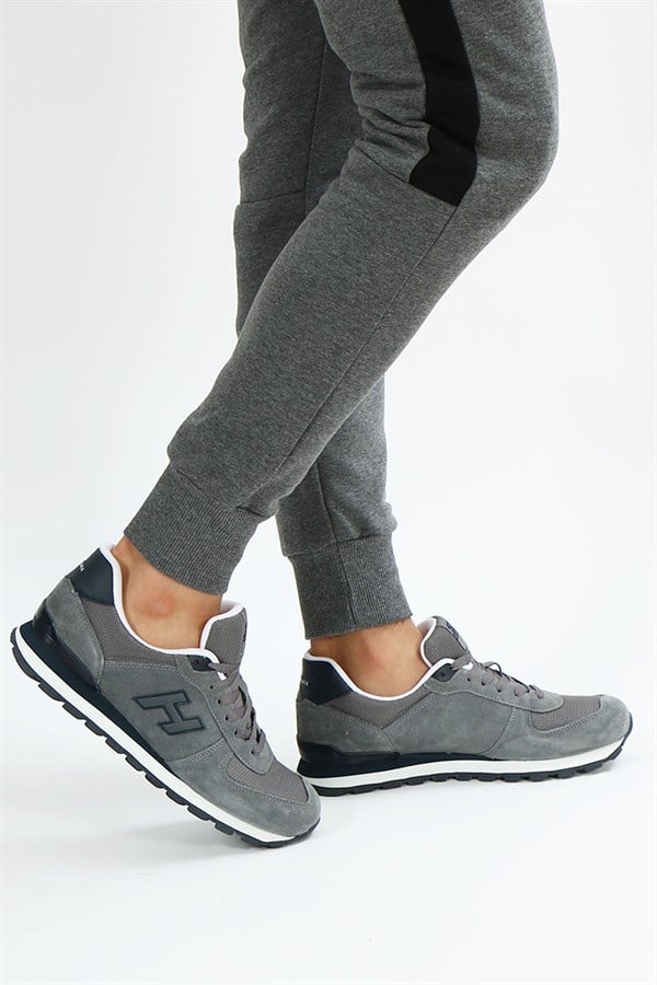 Peruvian Genuine Leather Grey Men's Sports Shoes