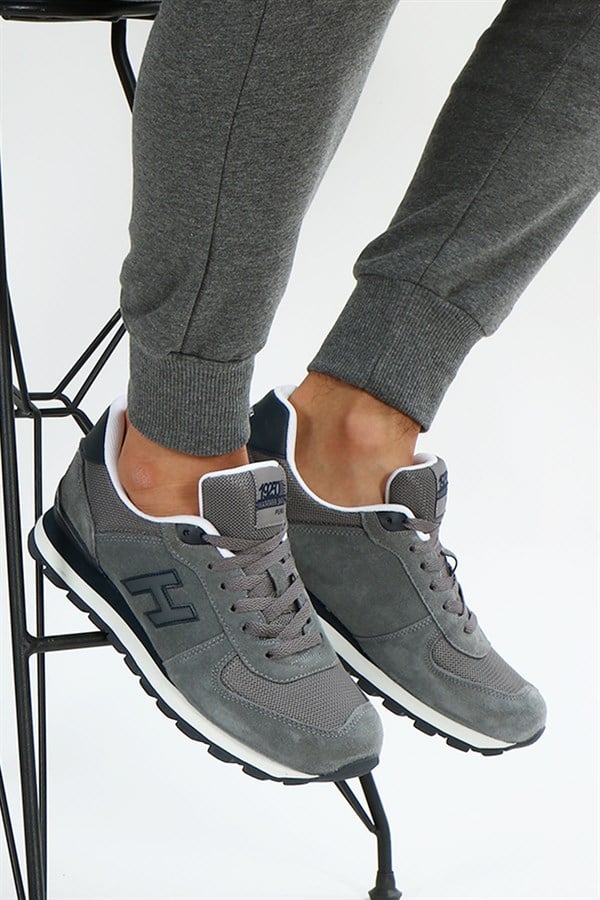 Peruvian Genuine Leather Grey Men's Sports Shoes