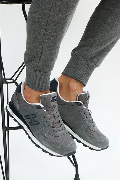 Peruvian Genuine Leather Grey Men's Sports Shoes