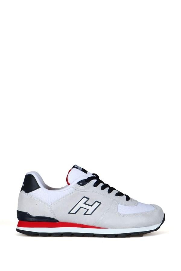 Peruvian True Leather Dirty White And Red Men's Sports Shoes