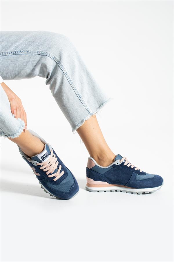 Peruvian True Leather Dark Indigo Powdered Women's Sports Shoes