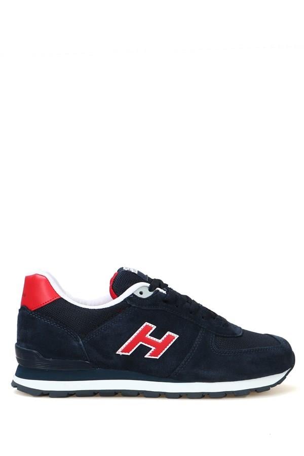 Peruvian Genuine Leather Navy Grey Red Men's Athletic Shoes