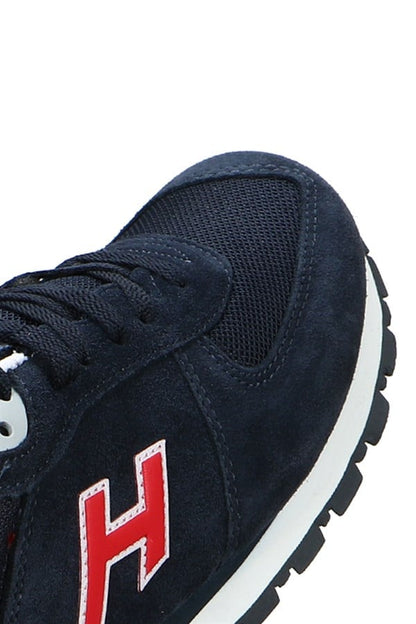 Peruvian Genuine Leather Navy Grey Red Men's Athletic Shoes