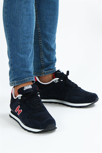Peruvian Genuine Leather Navy Grey Red Men's Athletic Shoes