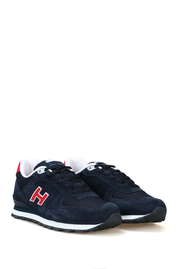 Peruvian Genuine Leather Navy Grey Red Men's Athletic Shoes