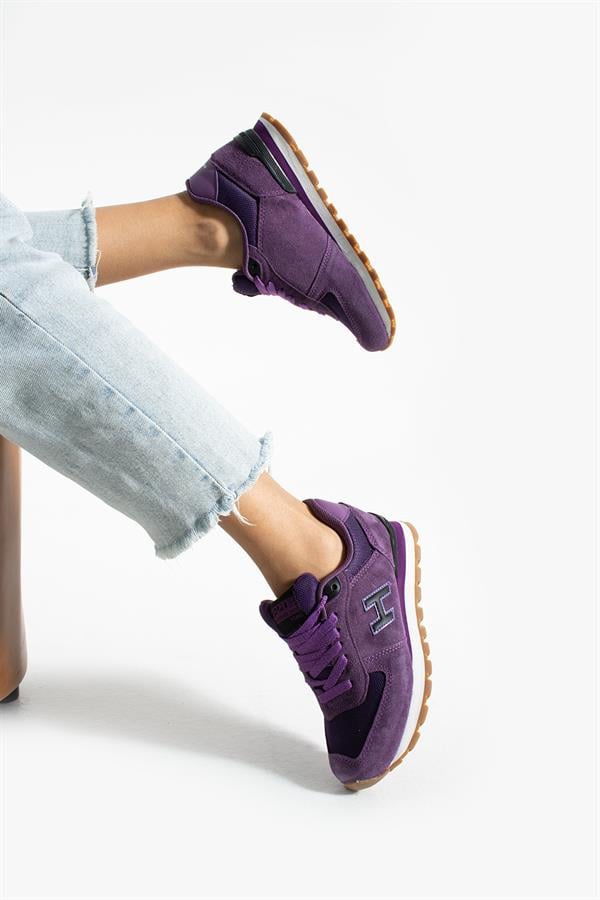 Peruvian Genuine Leather Purple Women's Sports Shoes
