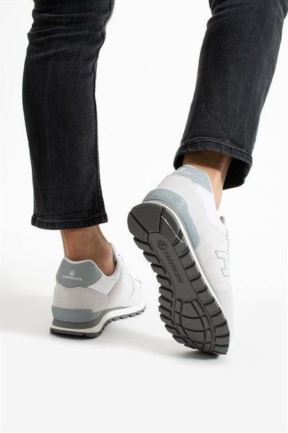 Peru Real Leather White Purple Gray Men's Sports Shoes